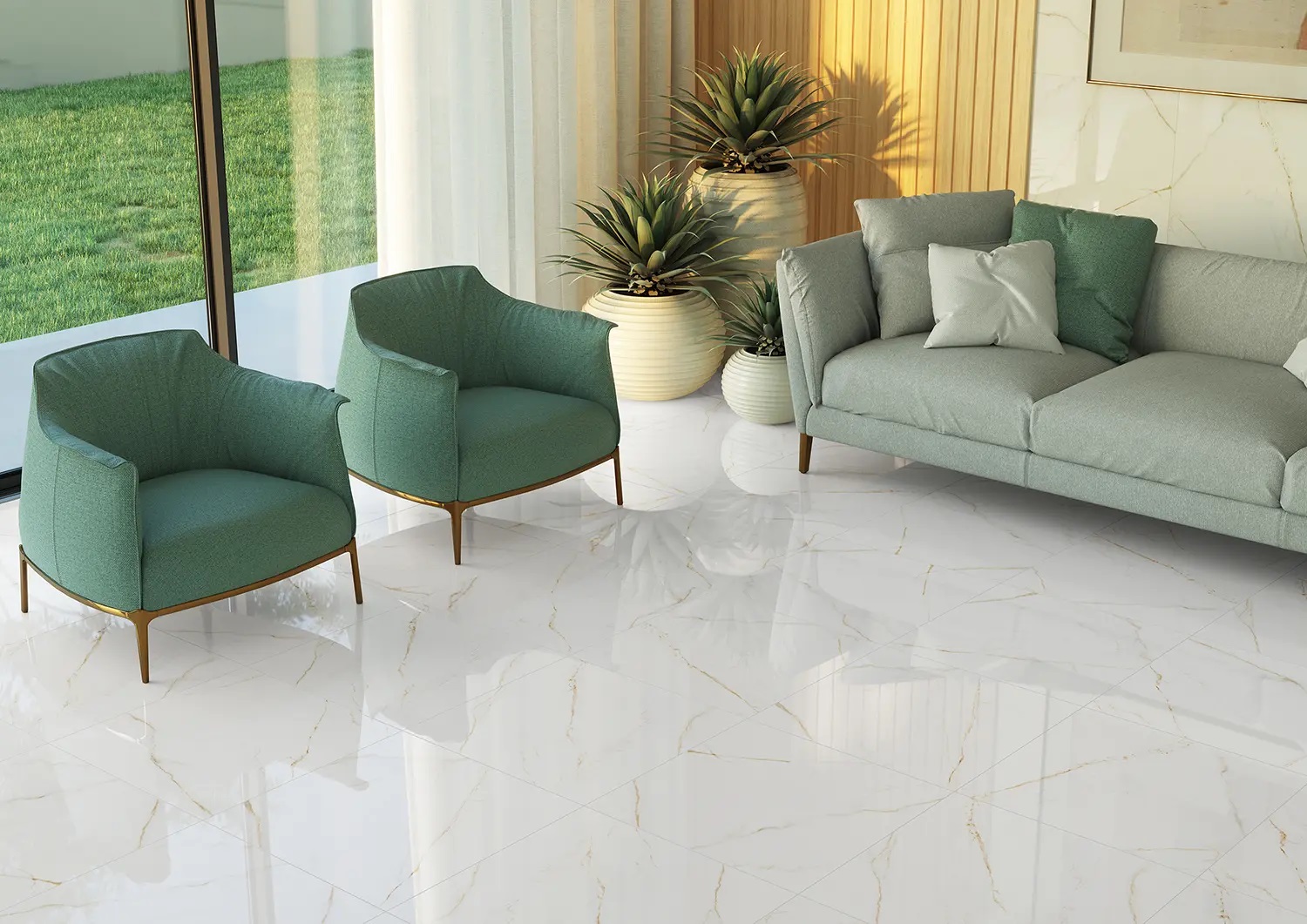 Porcelanato Angelgres 72×72 Calacata Gold