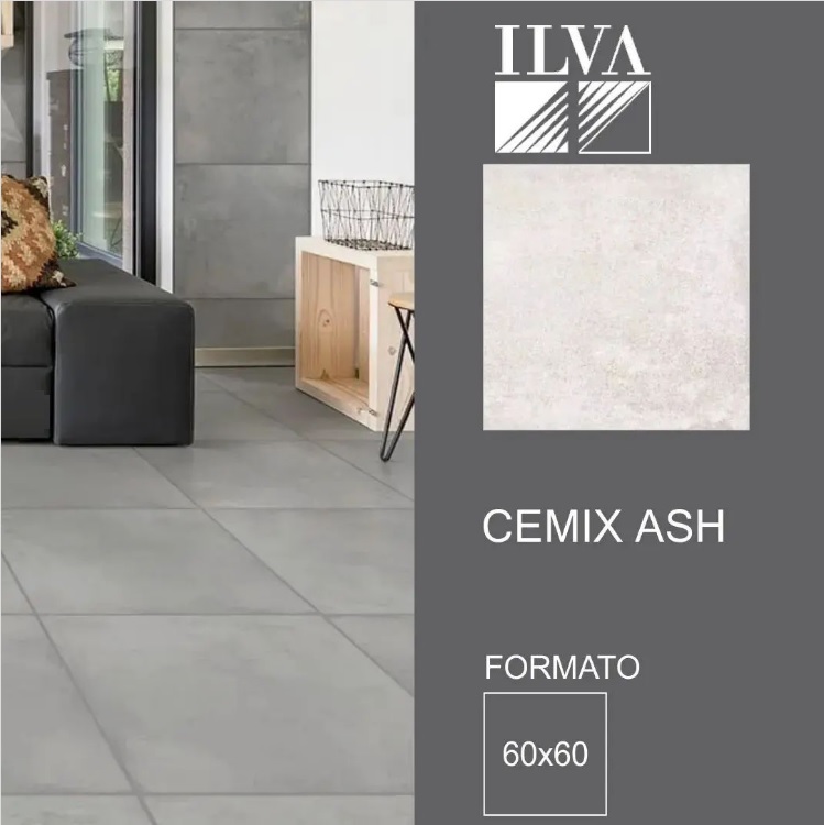 Porcelanato Ilva 60x60 Cemix Ash