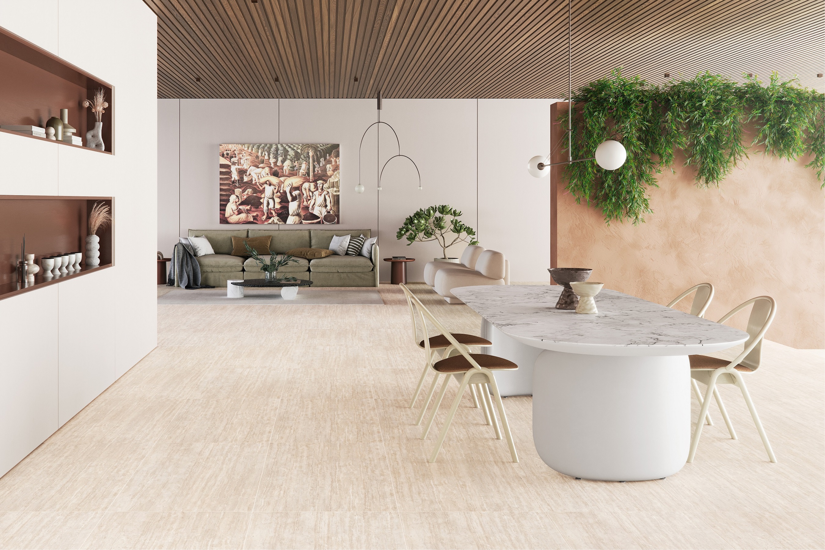 Porcelanico Embramaco 63x122 Gran Travertino Navona Lux