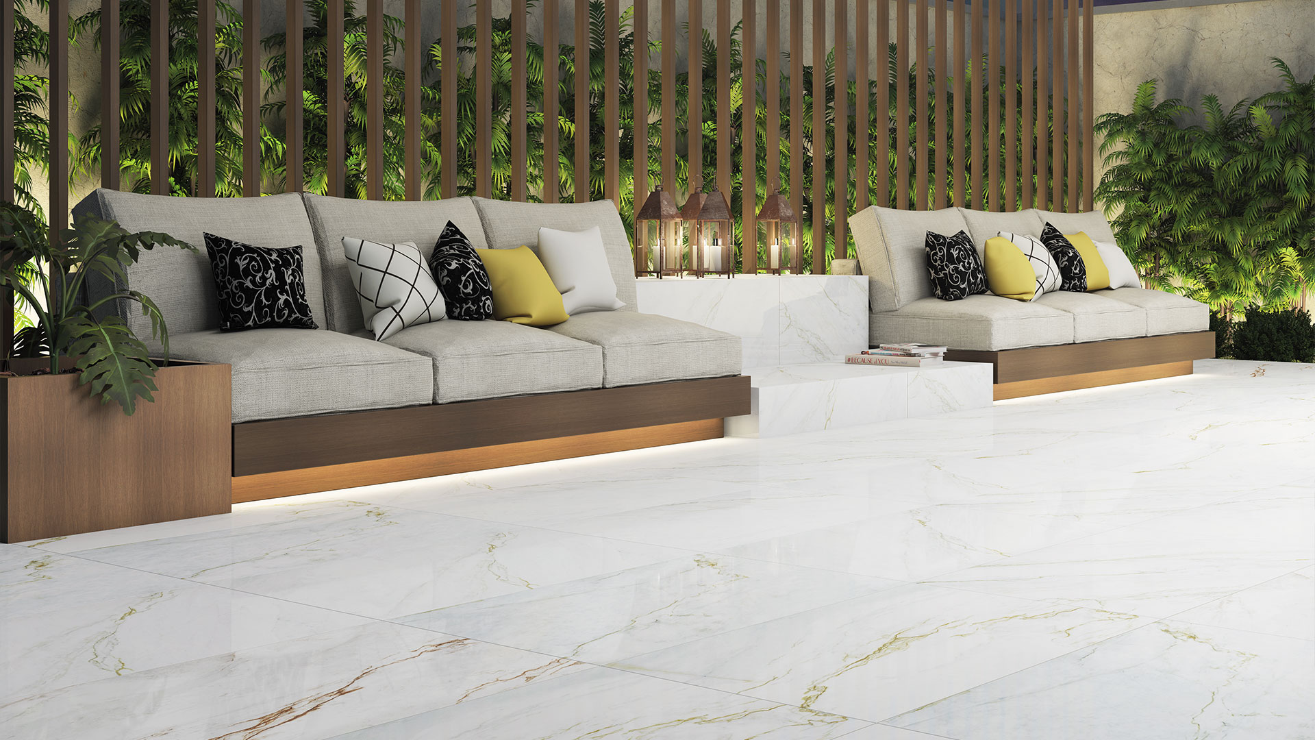 Porcelanato Villagres 106x106 Marmo De Oro
