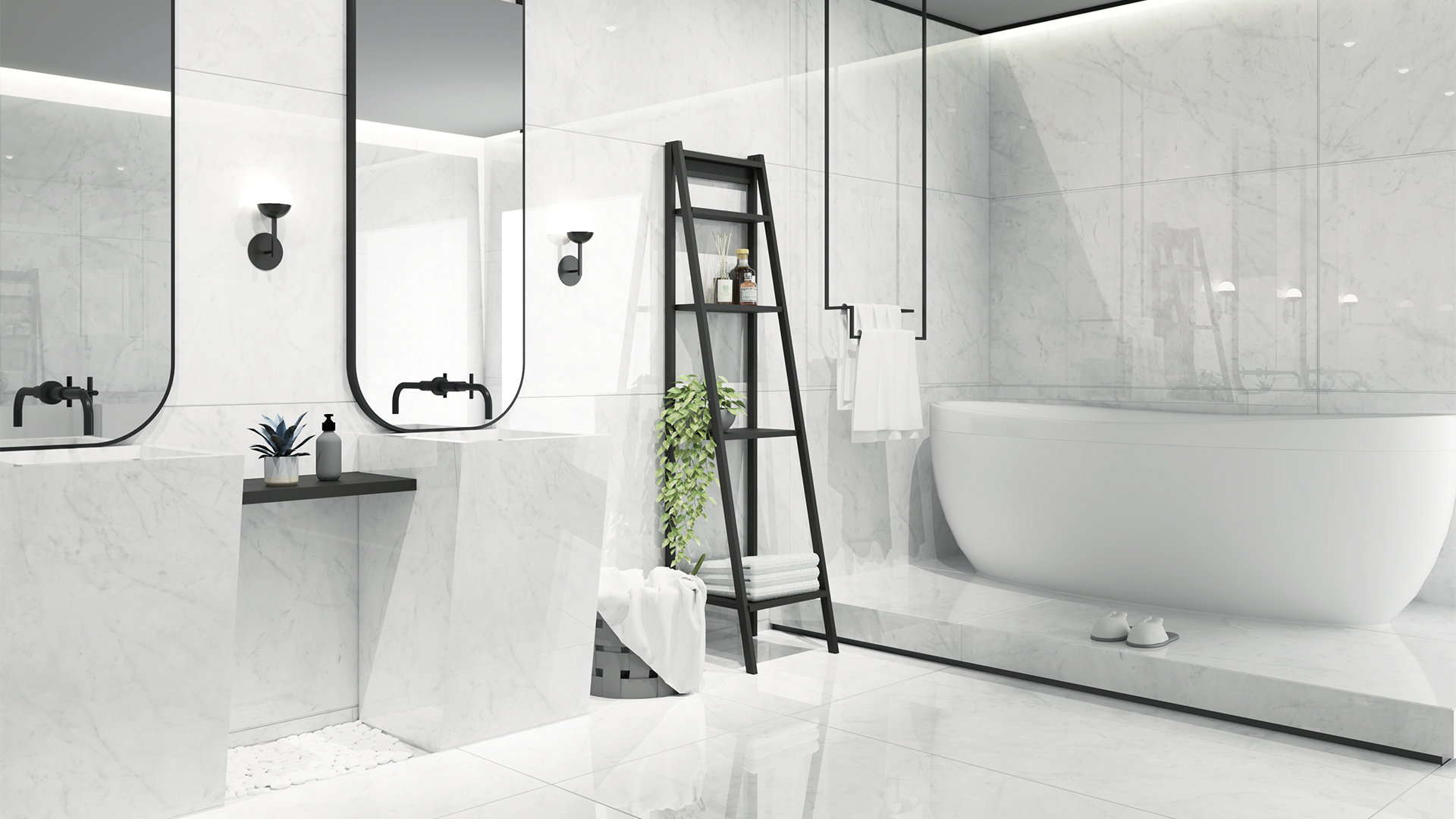 Porcelanato Villagres 80,5x140 Bianco Thassos