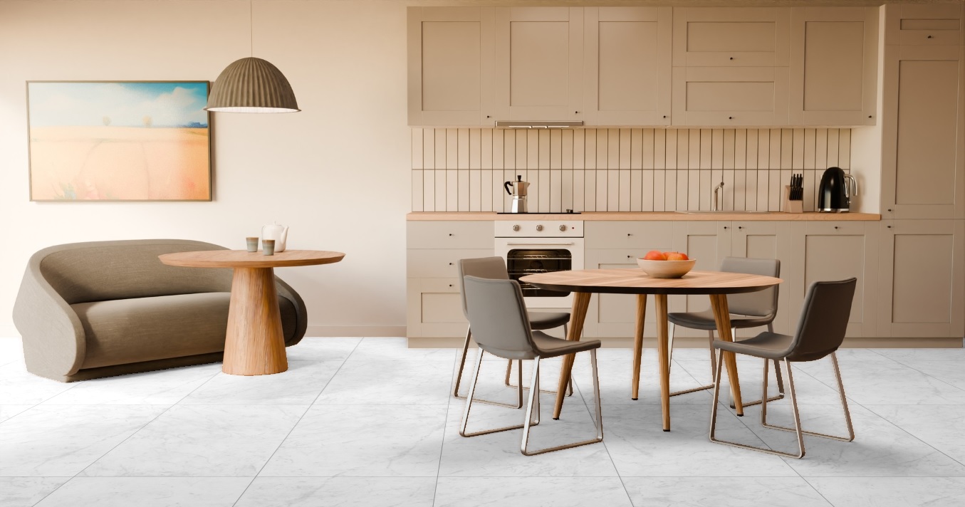 Porcelanato Villagres 80,5x140 Bianco Thassos