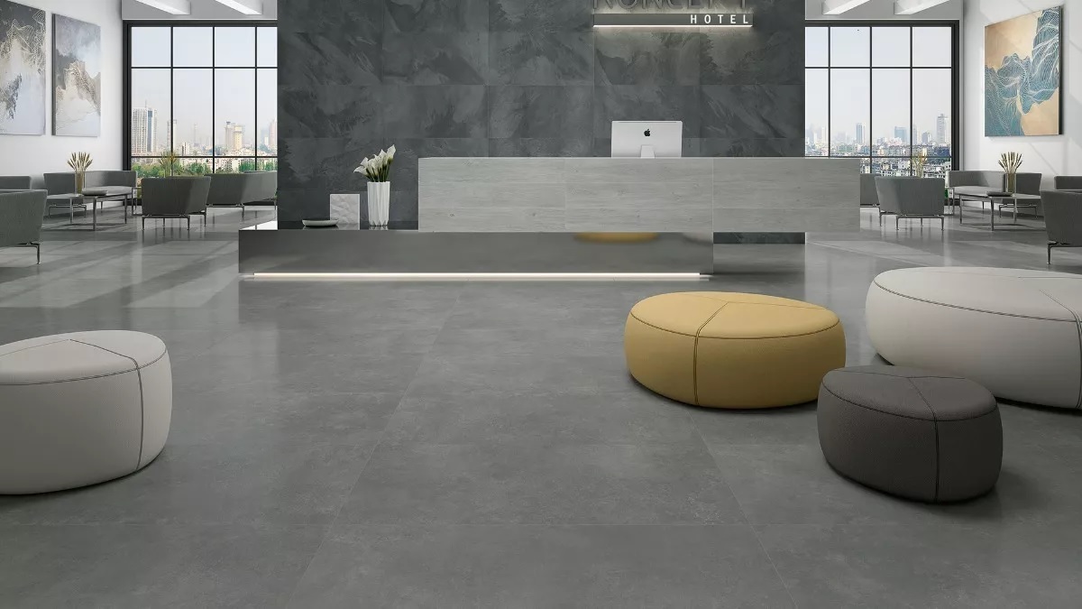 Porcelanato Lourdes 80x80 Cemento Gris
