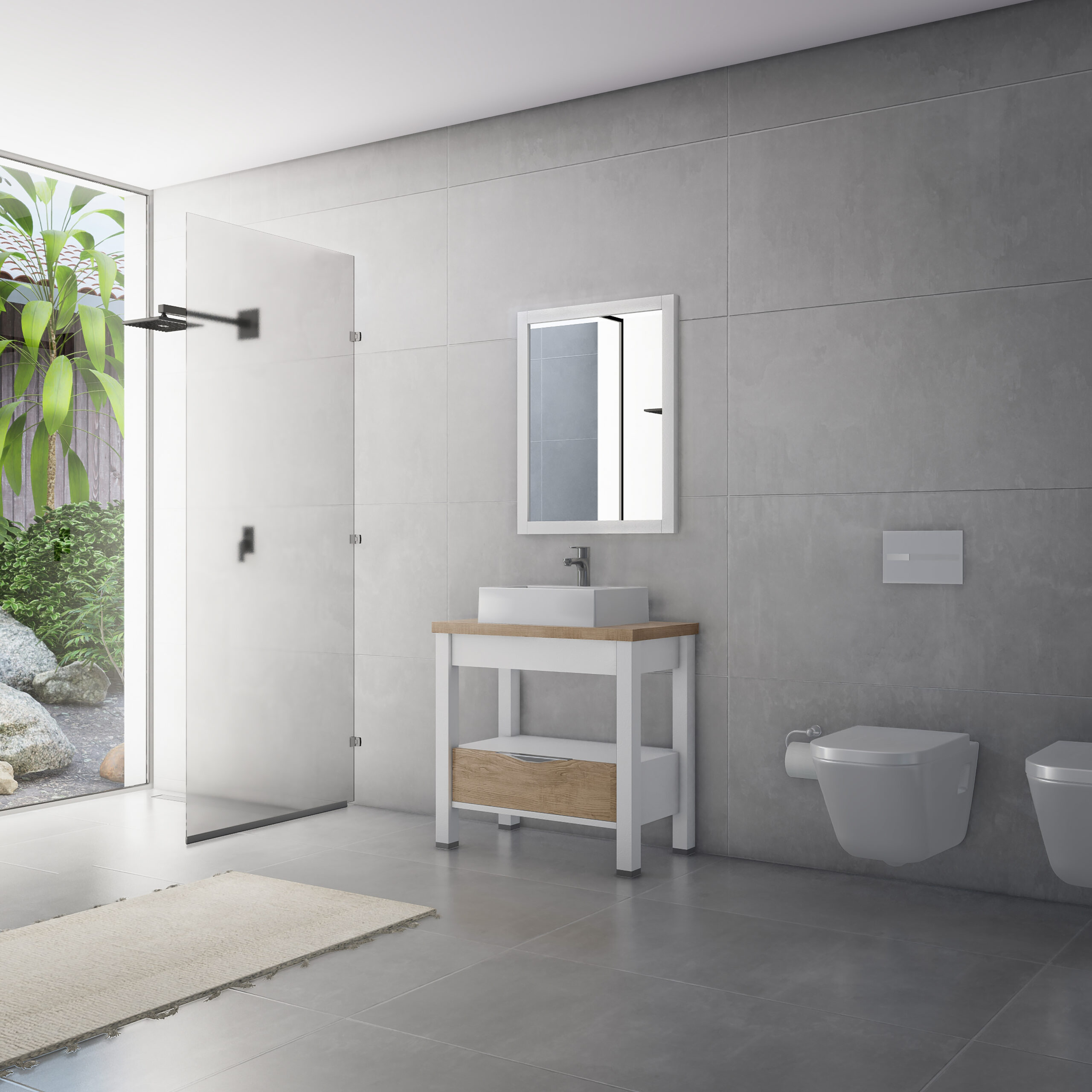 Espejo Campi Oak 60x80 Blanco