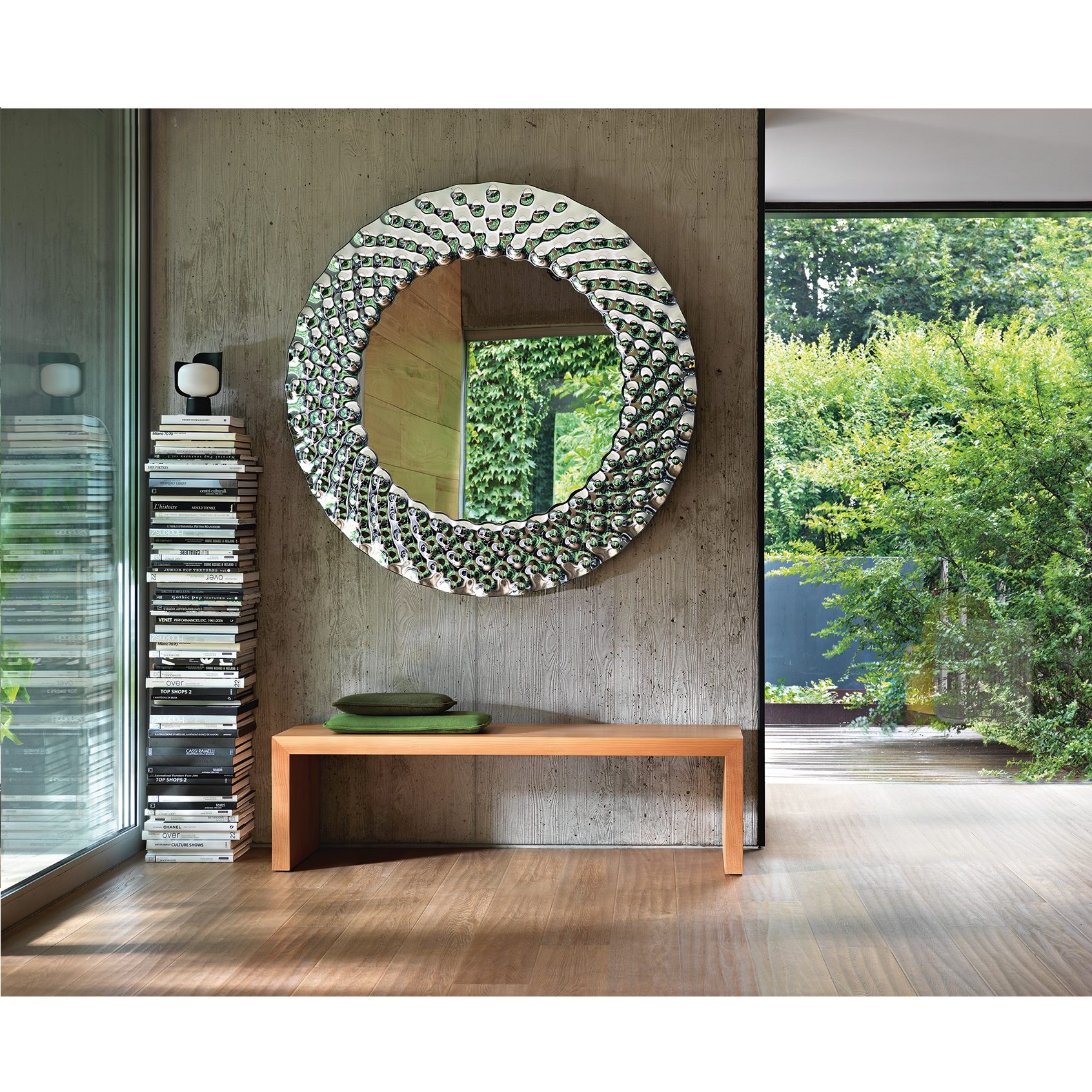 Espejo Muniagurria Nima Plata Redondo 80 Cm