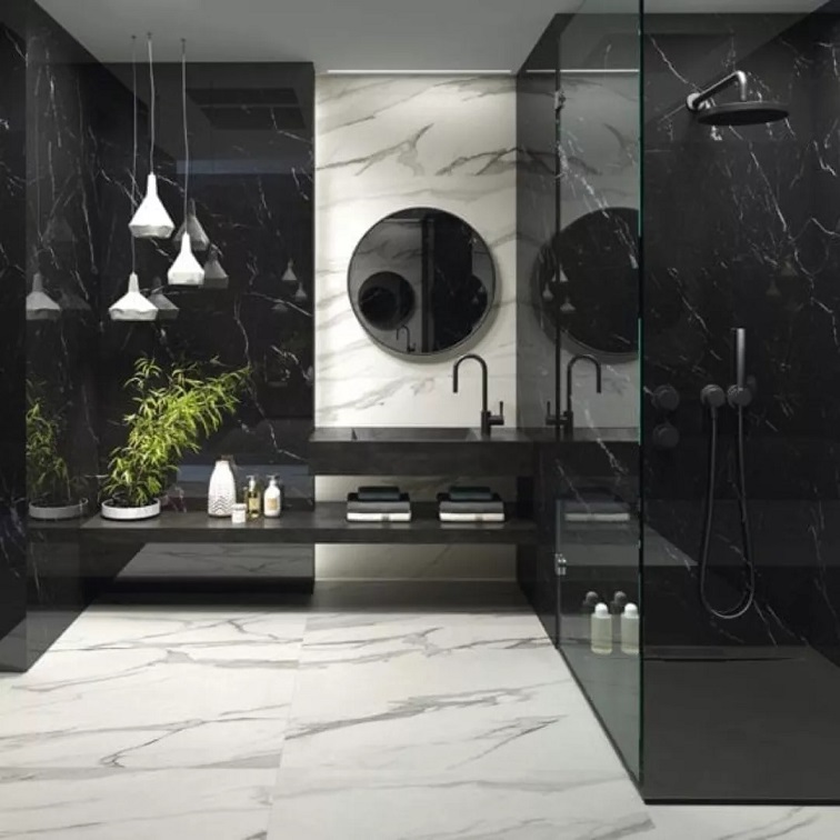 Porcelanato San Pietro Láminas 80x160 Negro Marquina