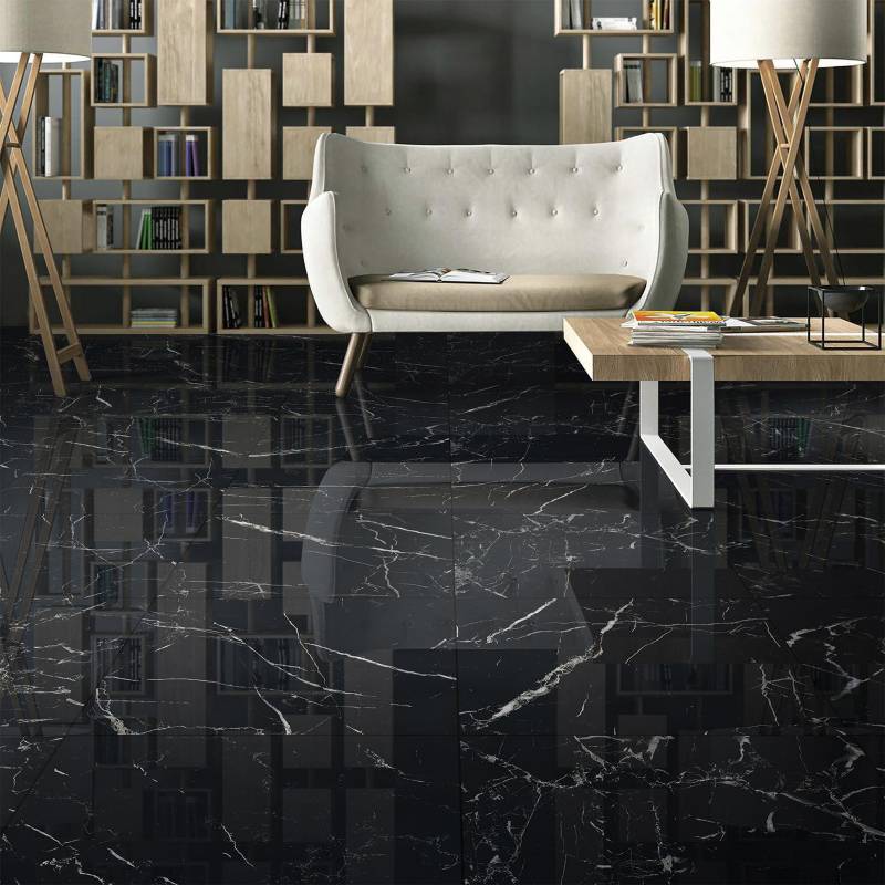 Porcelanato San Pietro Láminas 80x160 Negro Marquina