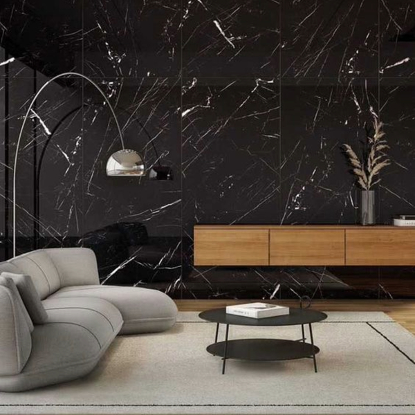 Porcelanato San Pietro Láminas 80x160 Negro Marquina