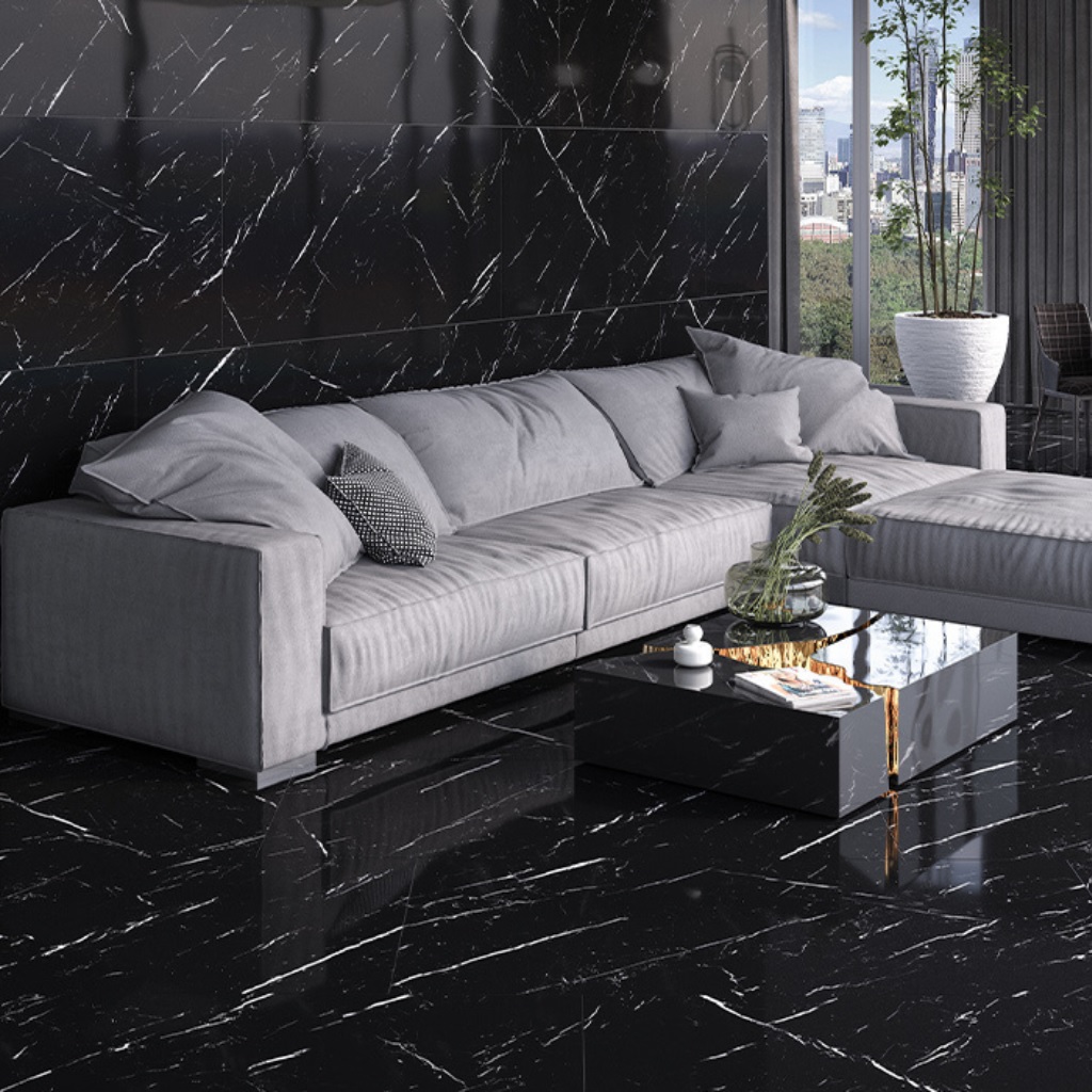 Porcelanato San Pietro Láminas 80x160 Negro Marquina