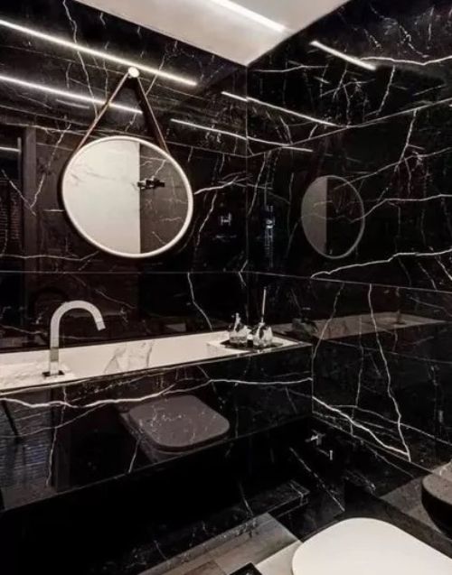 Porcelanato San Pietro Láminas 80x160 Negro Marquina