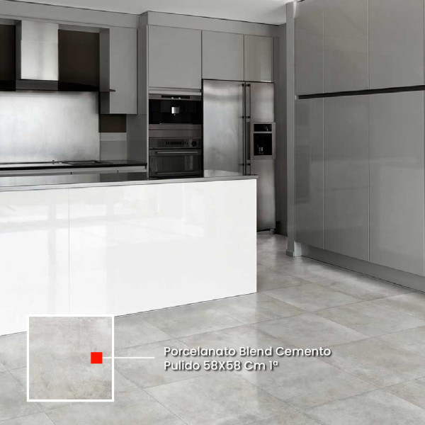 Porcelanato Cerro Negro 58x58 Blend Cemento Pulido
