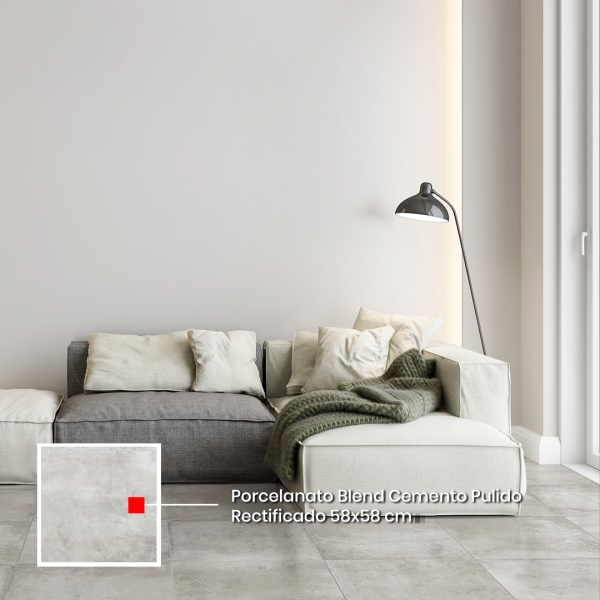 Porcelanato Cerro Negro 58x58 Blend Cemento Pulido