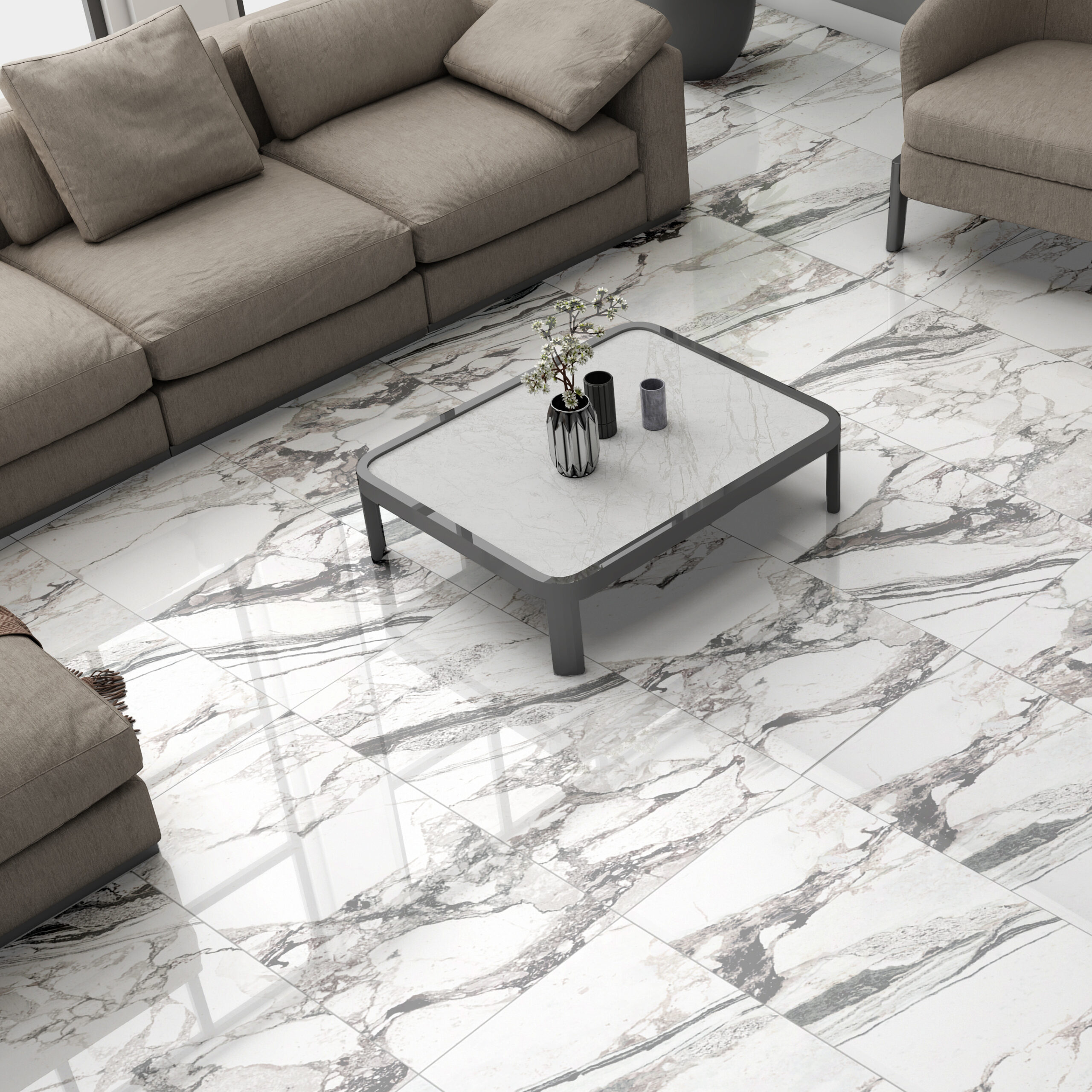 Porcelanato Cerro Negro 58x117 Arabescato Pulido
