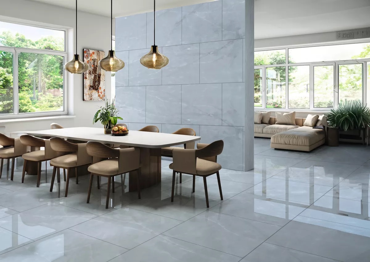 Porcelanato Lourdes 80x80 Goya Gris Pulido