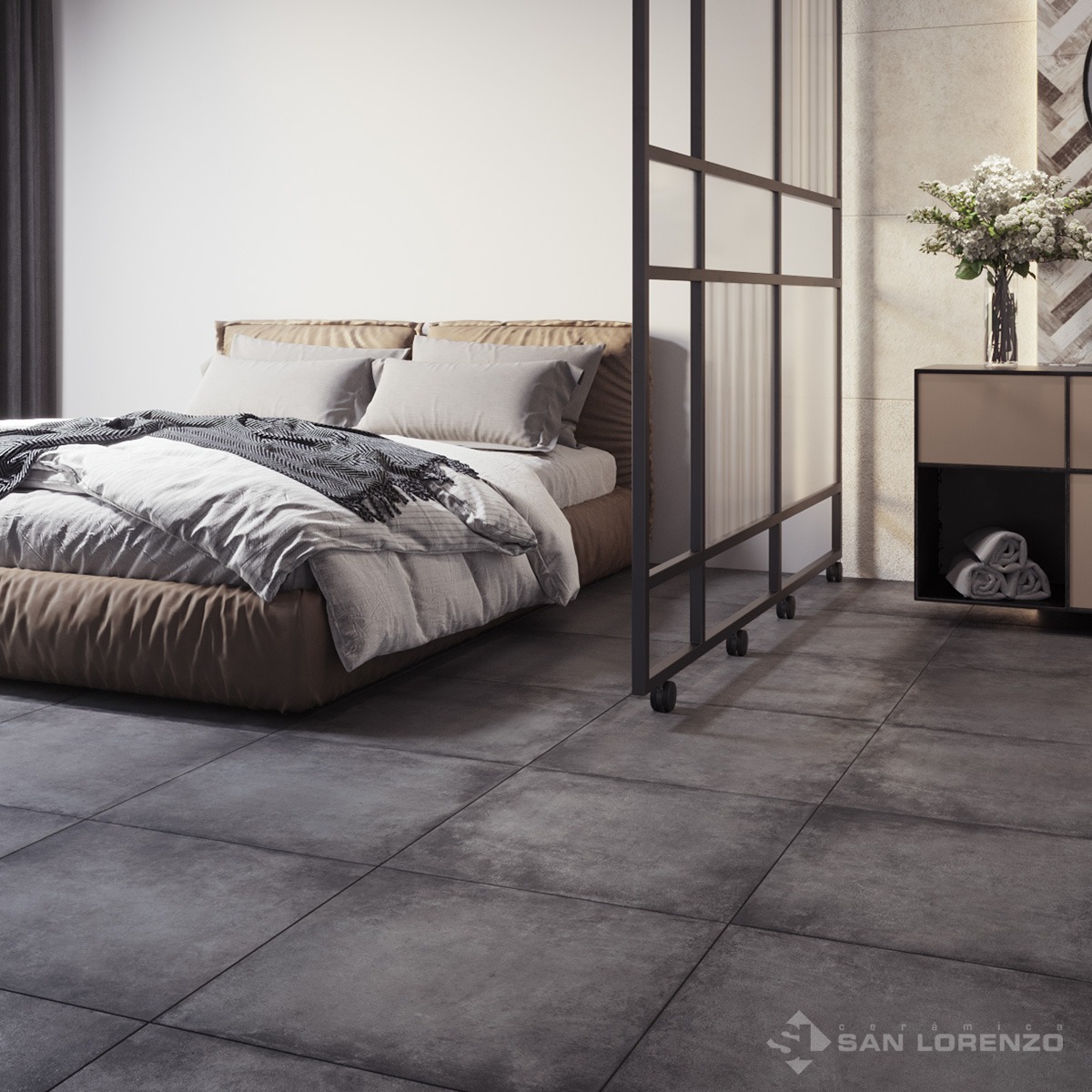 Porcelanato San Lorenzo 58x58 Terraferma Black