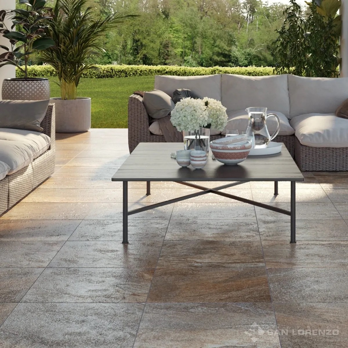Porcelanato San Lorenzo 58x58 Rocca Ardesia Siena