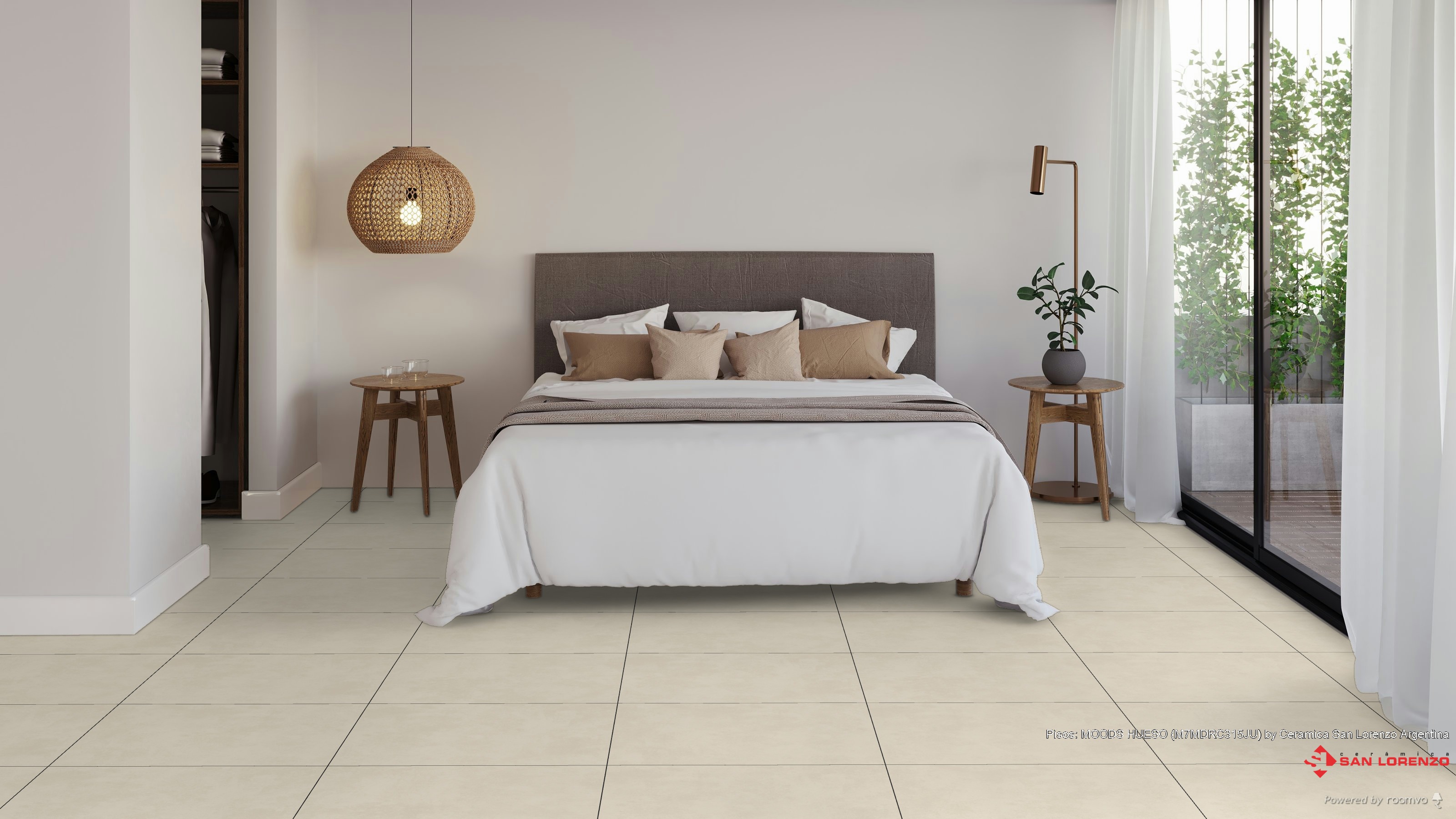 Porcelanato San Lorenzo 57x57 Moods Hueso Pulido