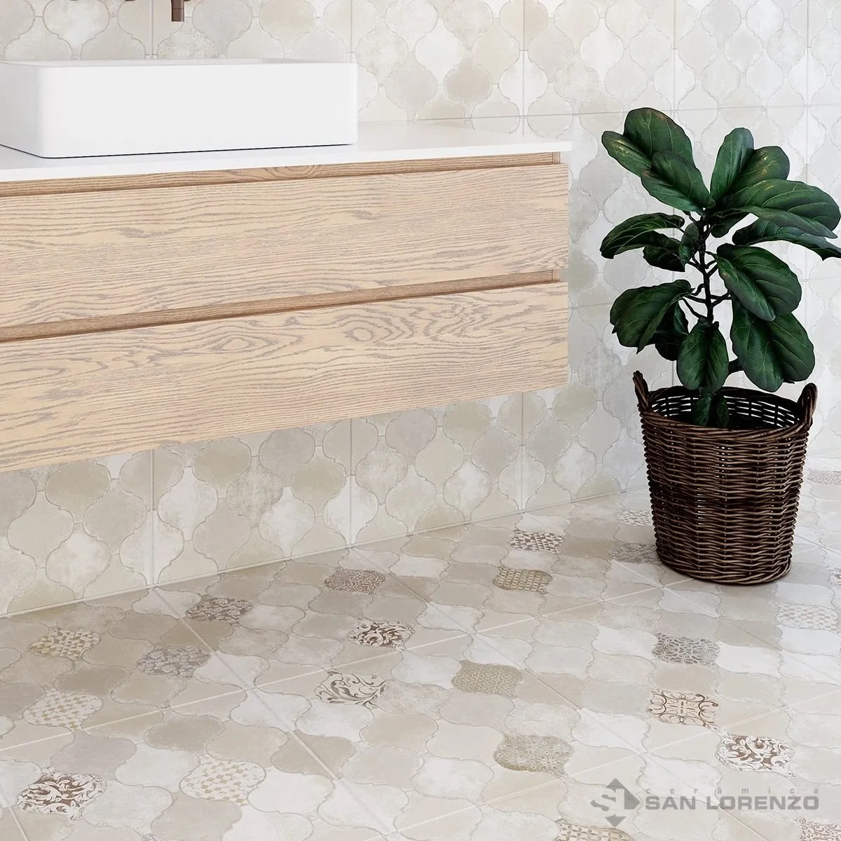 Ceramica San Lorenzo 45x45 Unique Marfil Mix