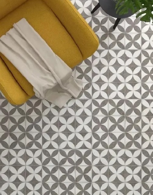 Ceramica San Lorenzo 45x45 Flower Black
