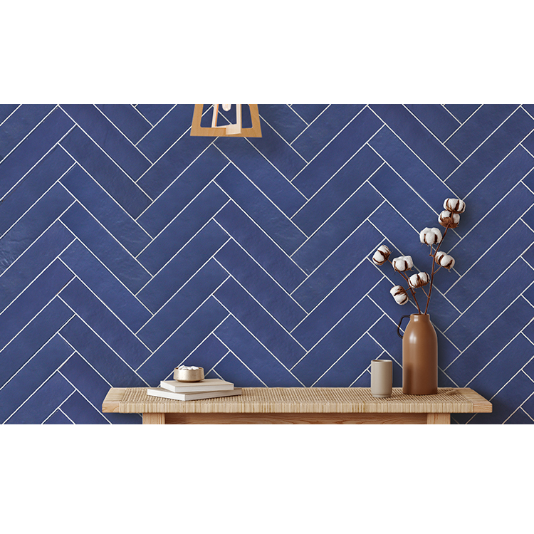 Ceramica Esmaltada Piu 6,9x28 Veneto Azul Noche Brillante