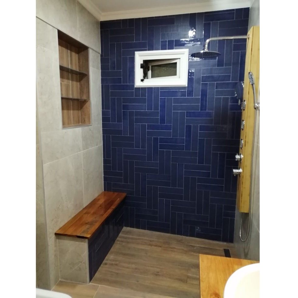 Ceramica Esmaltada Piu 6,9x28 Veneto Azul Noche Brillante