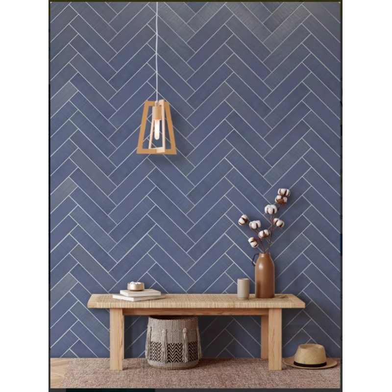 Ceramica Esmaltada Piu 6,9x28 Veneto Azul Noche Brillante
