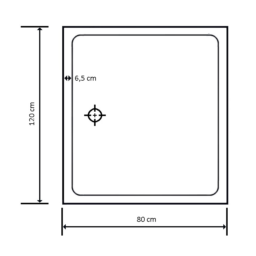 Receptaculo Pinghu Para Ducha De Acrilico Sanitario 80x120x5