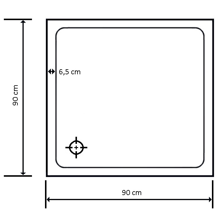 Receptaculo Pinghu Para Ducha De Acrilico Sanitario 90x90x5