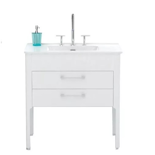 Vanitory De Pie Con Bacha De 3 Agujeros Campi Curve 60Cm Blanco
