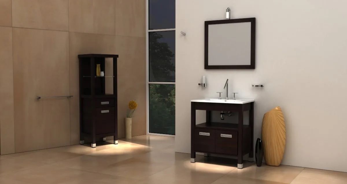 Vanitory De Pie Con Bacha Monocomando Campi Domus 85 Cm