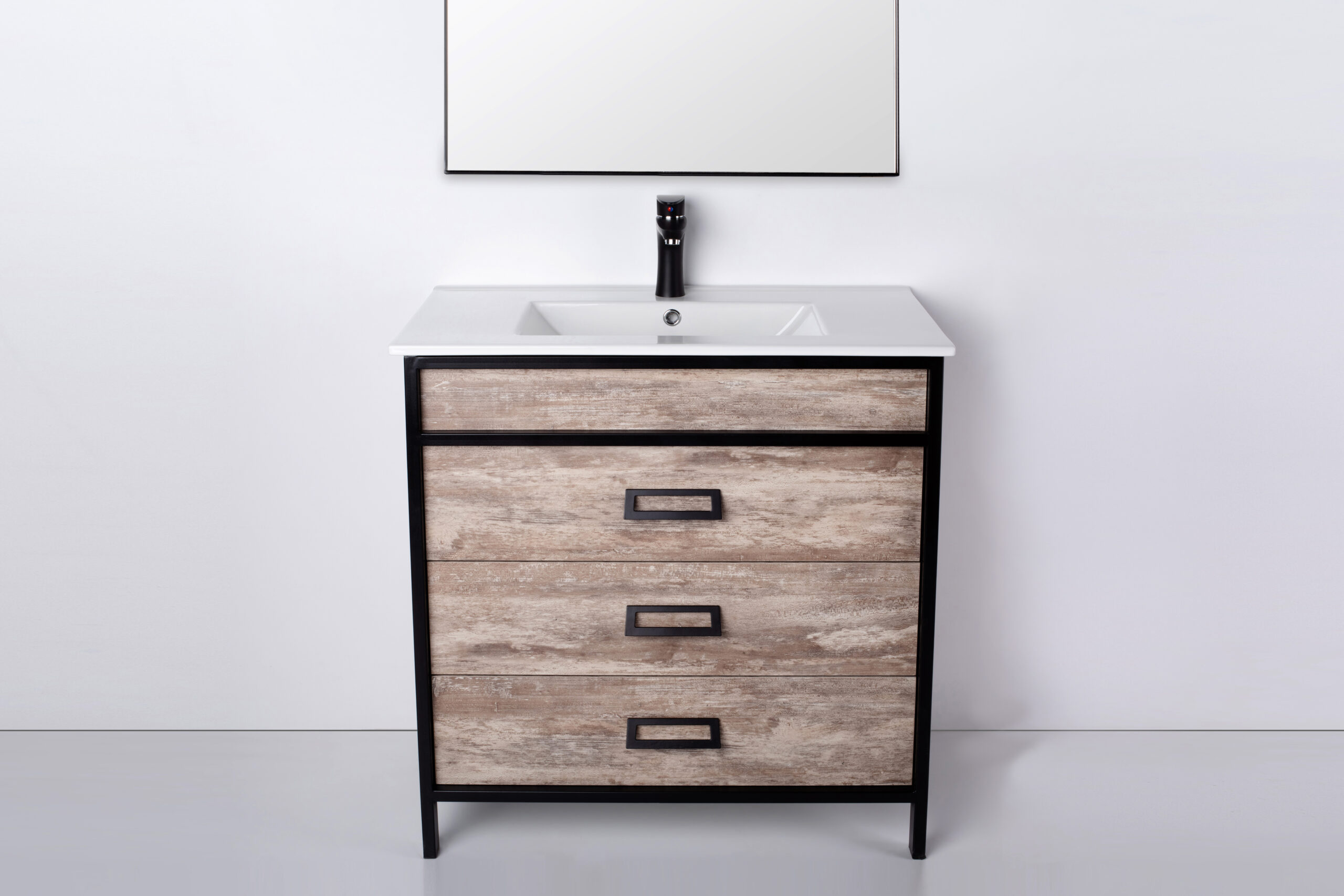 Vanitory De Pie Con Bacha Monocomando Campi Iron 60 Cm