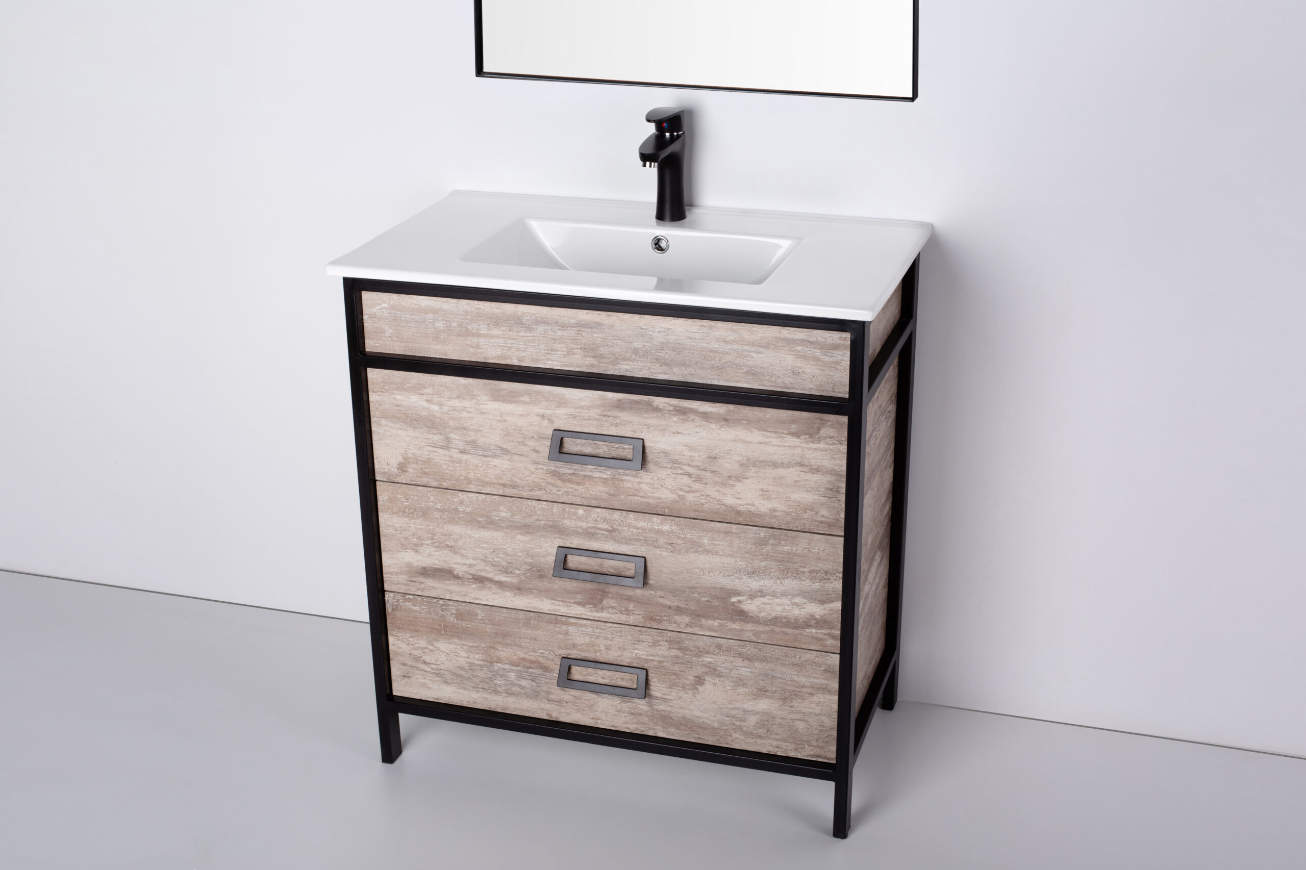 Vanitory De Pie Con Bacha Monocomando Campi Iron 60 Cm
