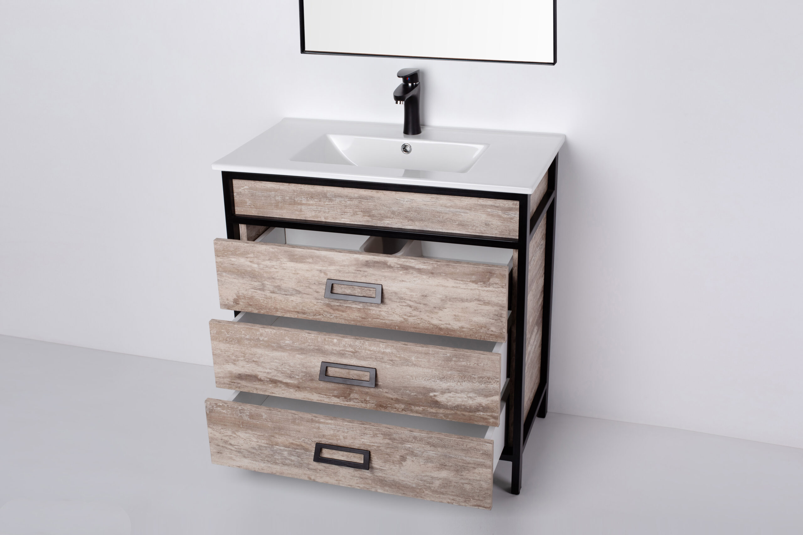 Vanitory De Pie Con Bacha Monocomando Campi Iron 60 Cm