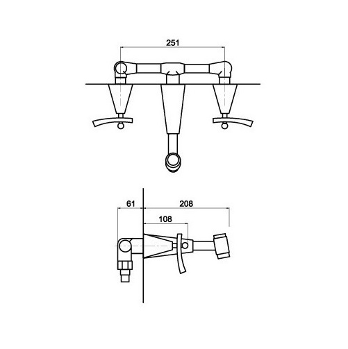 Grifería De Pared Para Lavatorio Andez Jazz 550.20