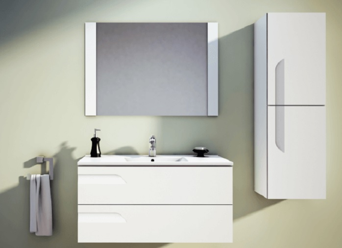 Vanitory De Colgar Monocomando Schneider Rivo 60 Cm Blanco