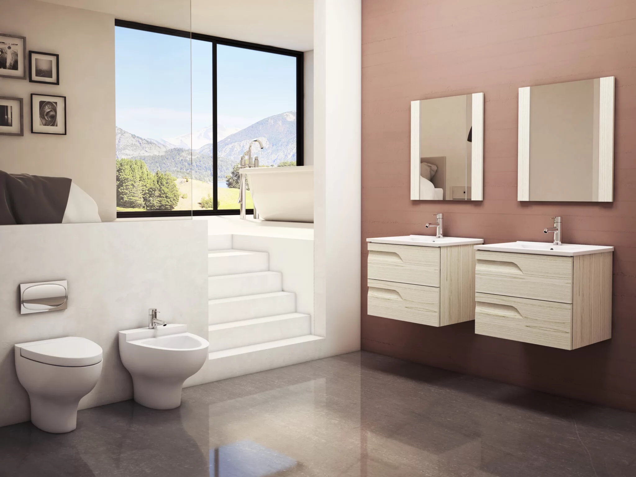 Vanitory De Colgar Monocomando Schneider Rivo 60 Cm Blanco