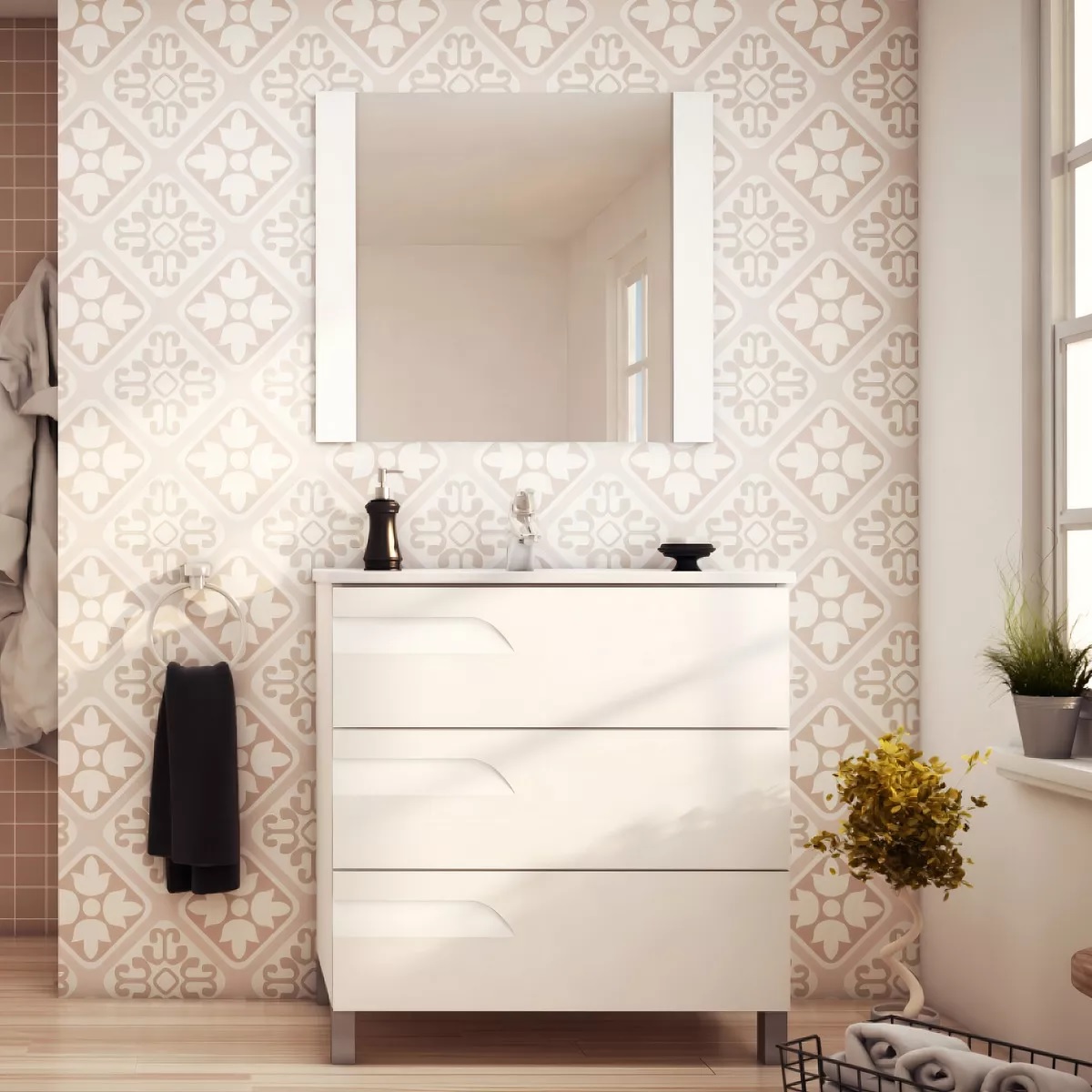 Vanitory De Pie Schneider Rivo 60 Blanco