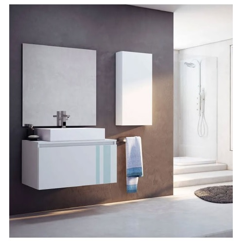 Vanitory De Colgar Monocomando Schneider City Blanco 100 Cm