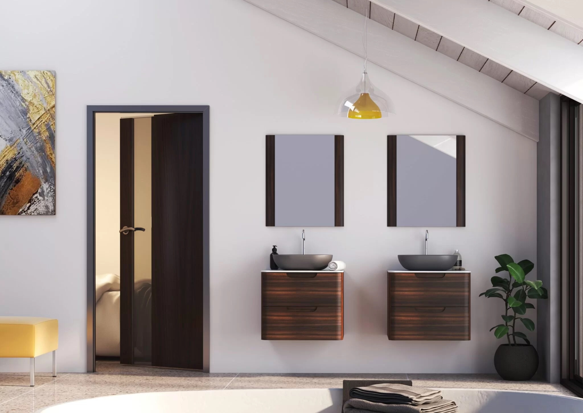 Vanitory De Colgar Schneider Uniq 60 Cm Oliva