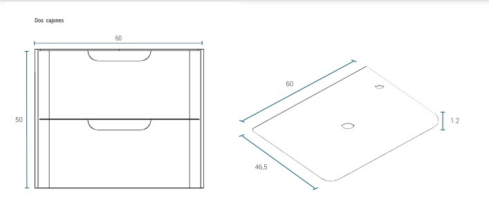 Vanitory De Colgar Schneider Uniq 60 Cm Oliva