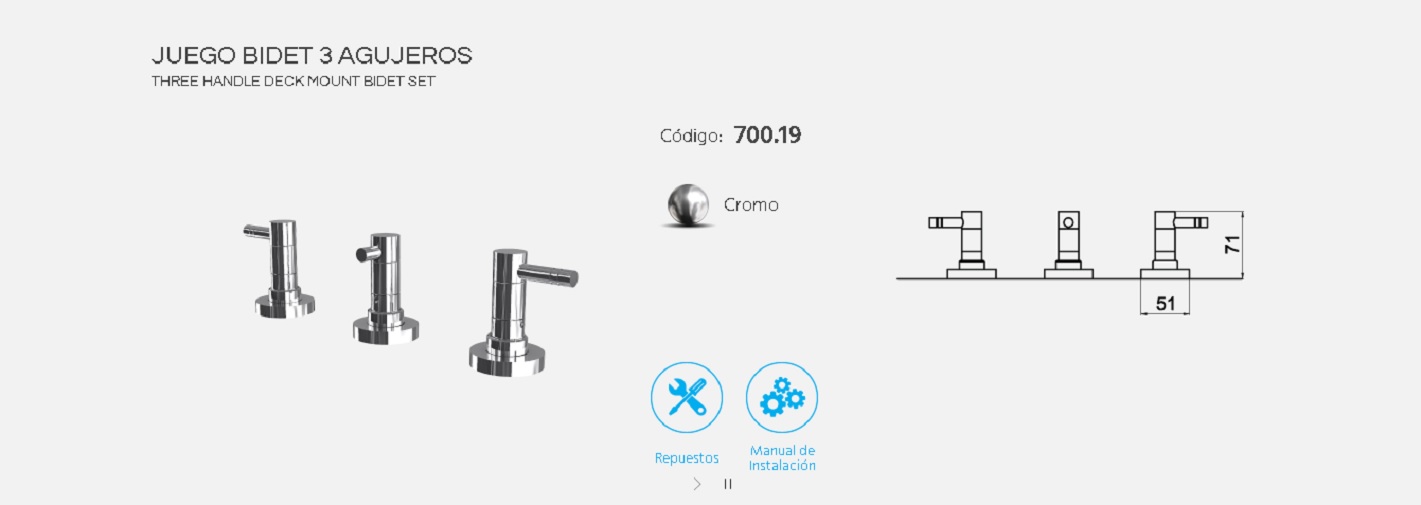 Grifería Para Bidet Andez Match 700.19