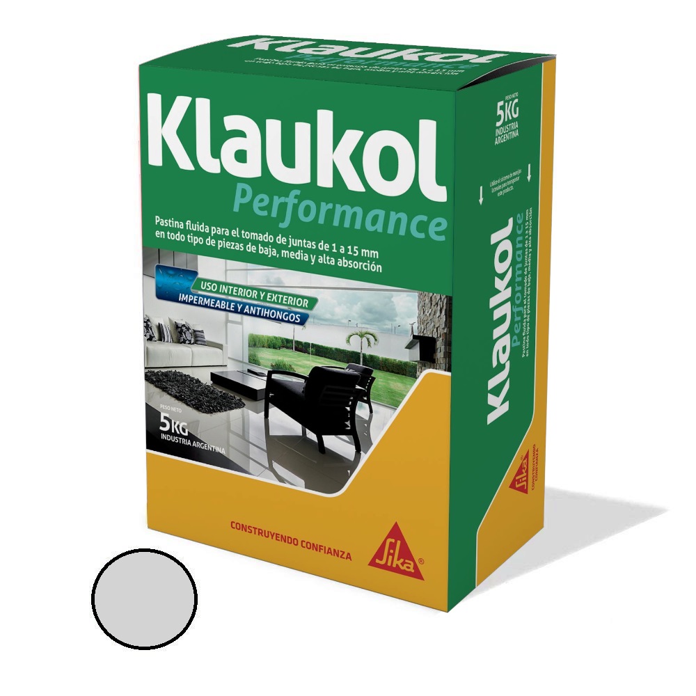 Pastina Klaukol Para Porcelanato Color Gris Claro - 5Kg