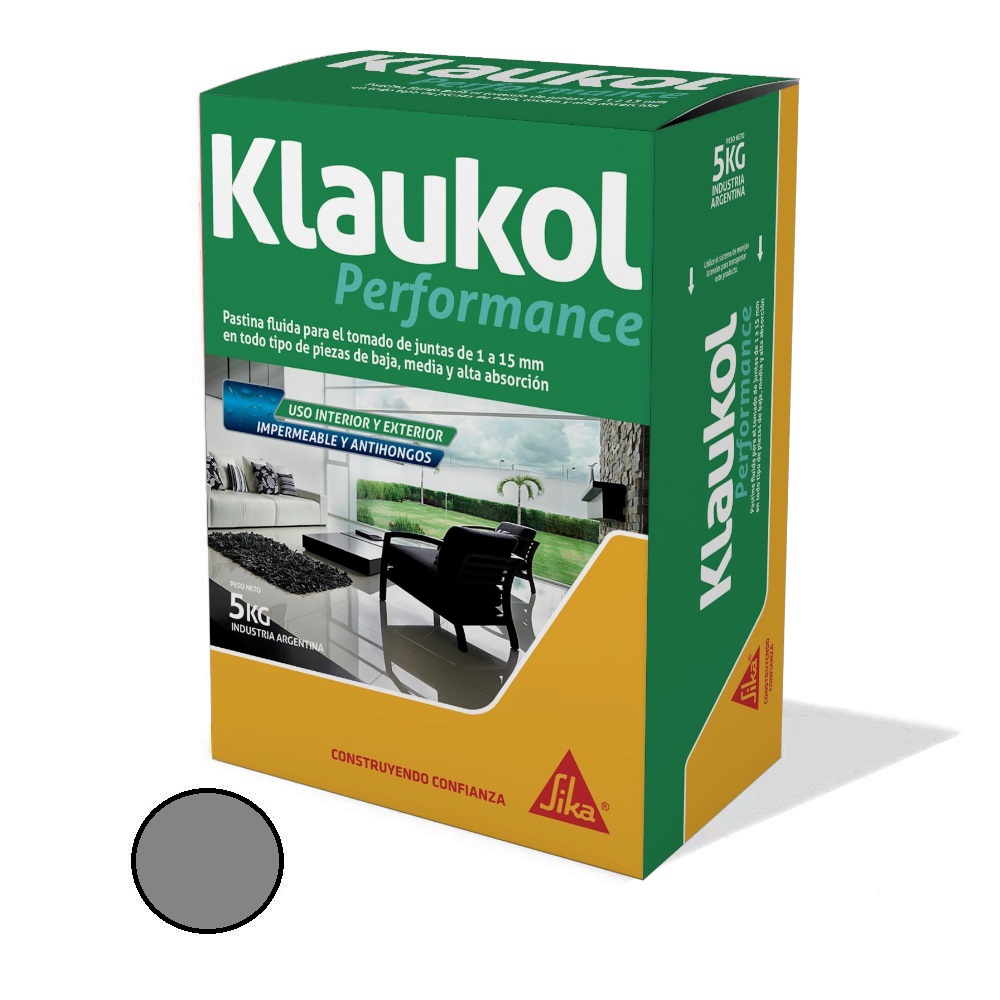 Pastina Klaukol Para Porcelanato Color Gris Plomo - 5Kg