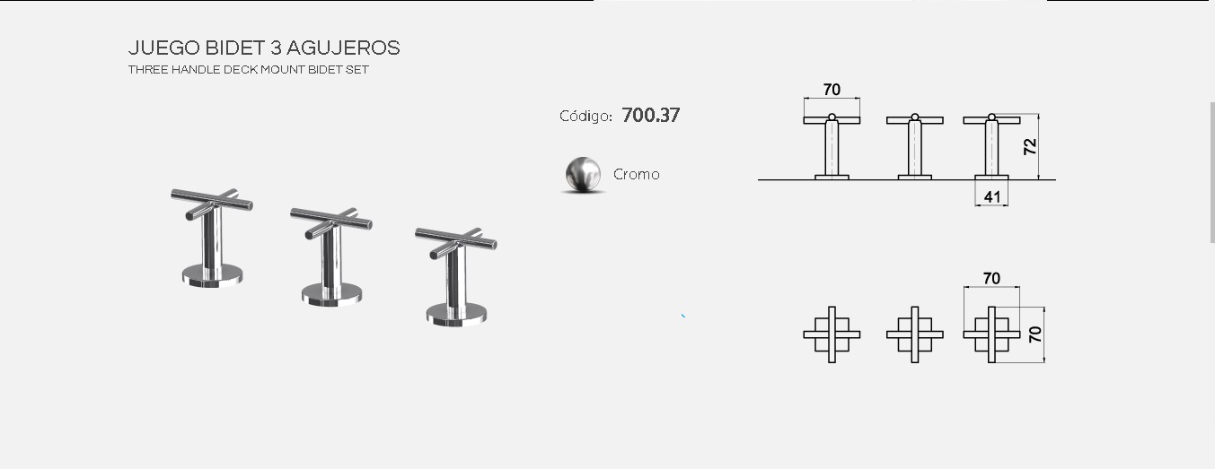 Grifería Para Bidet Andez Next 700.37