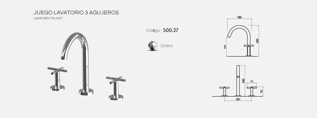 Grifería Para Lavatorio Andez Next 500.37