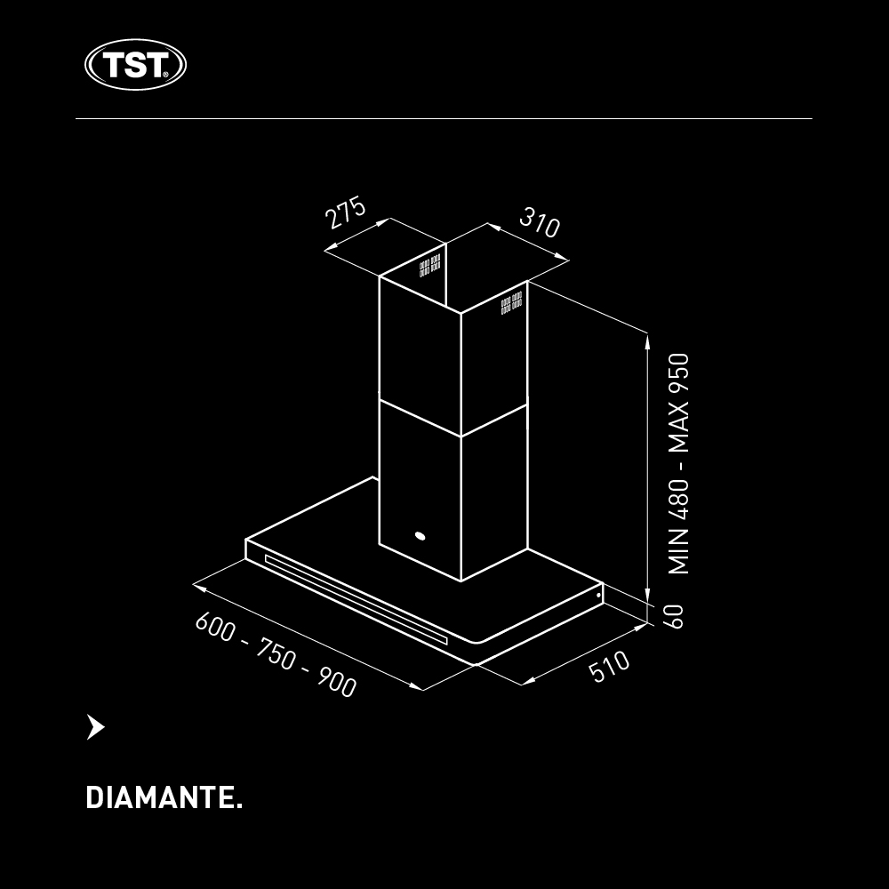 Campana TST Diamante 60 Cm