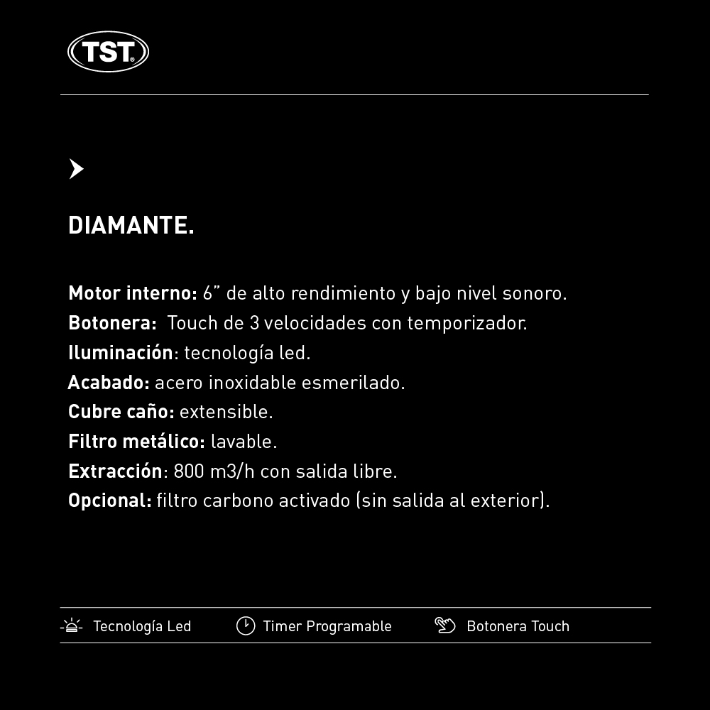 Campana TST Diamante 90 Cm