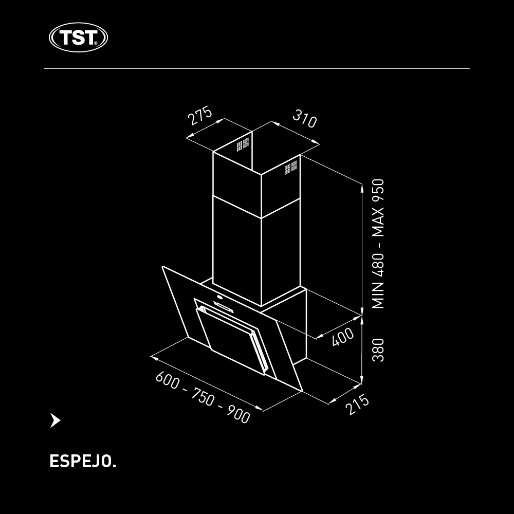 Campana TST Espejo 90 Cm