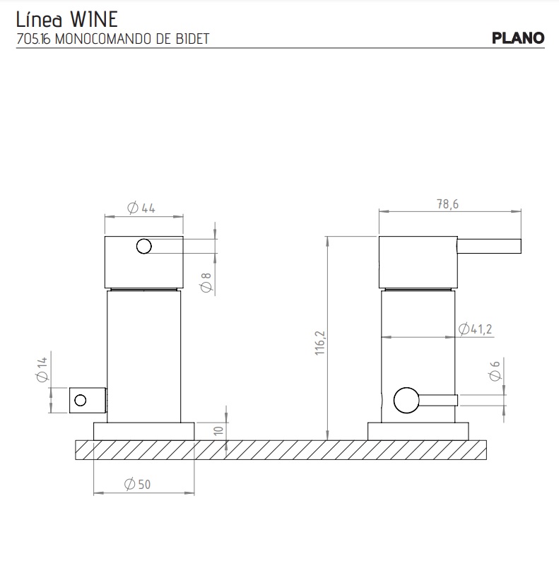 Grifería Monocomando Para Bidet Andez Wine 705.16