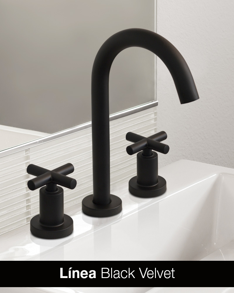 Griferia Para Lavatorio Peirano Black Velvet 60-190